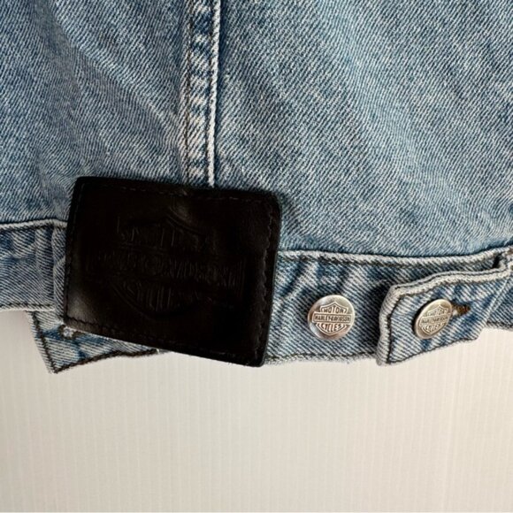 Harley-Davidson vintage denim vest  Gray Denim Vest - Picture 7 of 10
